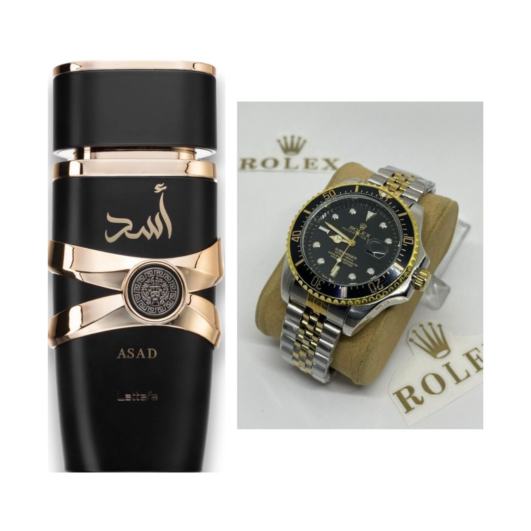 ASAD LATAFFA + RELOJ ROLEX BICOLOR NEGRO